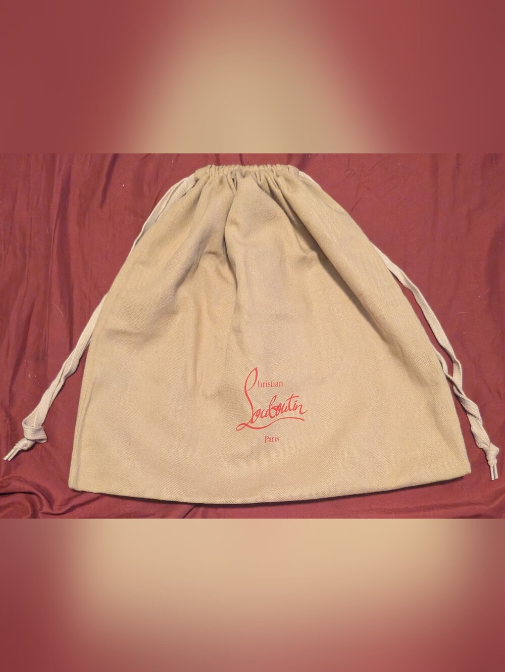 Christian Louboutin Large Drawstring Canvas Dust Bag Handbag Shoe Clutch Storage